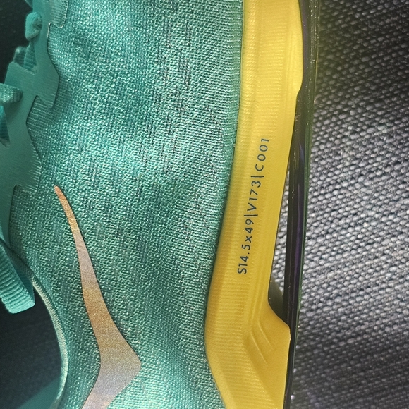 Hoka Blue and Yellow Athletic Shoes with Traction Sole - Picture 12 of 13